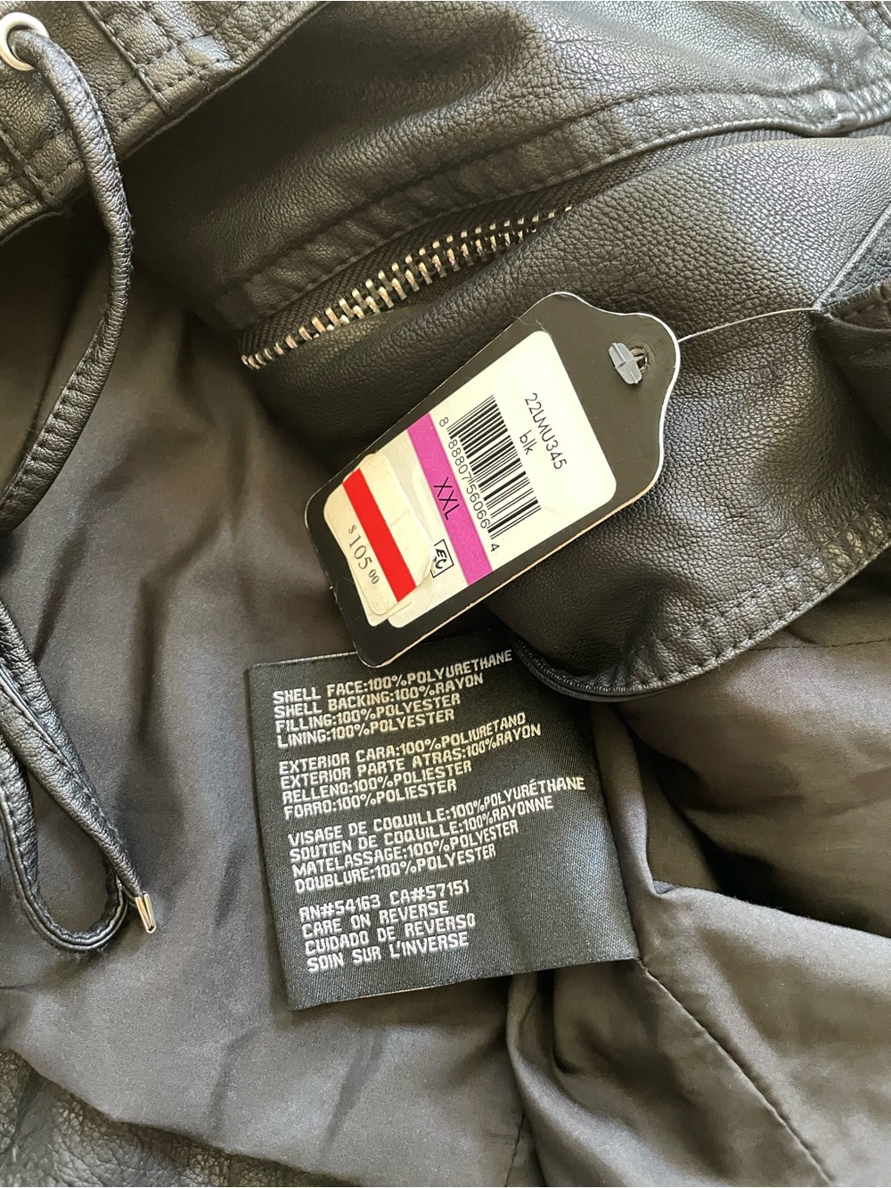 GUESS Black Lace-Up Faux Leather Moto Jacket - Picture 7 of 7